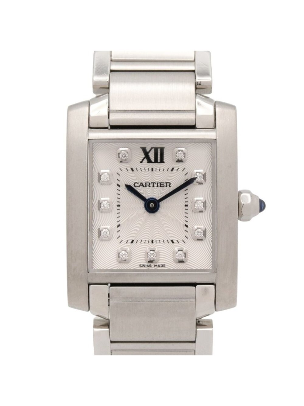 Cartier Watch Tank Francaise SM Diamond Silver Stainless Steel